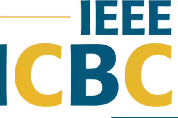 Logo showing "IEEE" in blue above "ICBC". "I" and "B" are blue, "C" is gold. A gold L-shaped line starts above the "I" of "ICBC".
